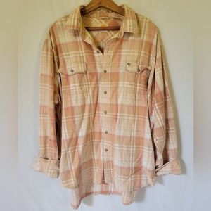 Orange Plaid Fannel Shirt (size 2XL)